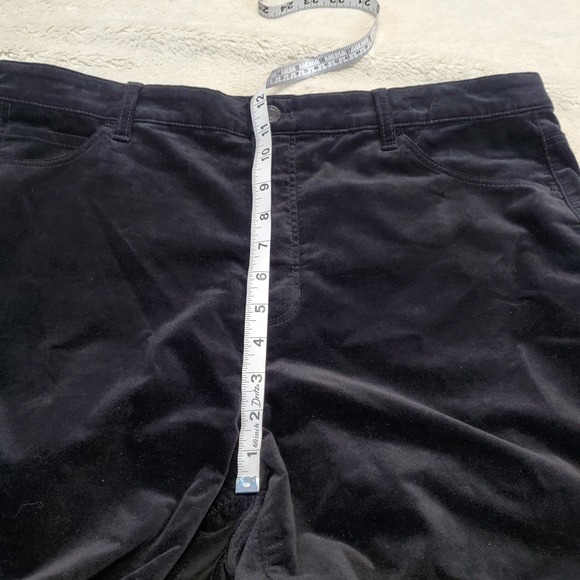 Talbots Black Velvet Straight Leg Cropped Pants Women 16 Capsule Classic Party - Picture 5 of 8